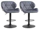 Adjustable Bar Stools Set of 2, Armless Upholstered Swivel Counter Chairs, Barstools with Back, T3398P344427