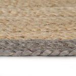 ZNTS Handmade Rug Jute with Grey Border 240 cm 343604