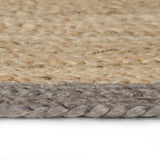 ZNTS Handmade Rug Jute with Grey Border 240 cm 343604