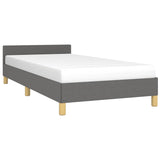 Bed Frame without Mattress Dark Grey 90x190cm Single Fabric 349888