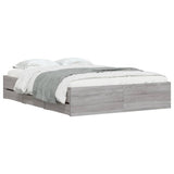 Bed Frame with Drawers without Mattress Grey Sonoma 135x190 cm Double 3207313