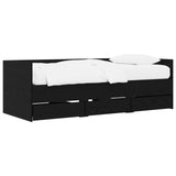 Bed Frame with Storage Black Oak 80 x 200 cm Engineered Wood 3429635