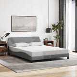 Bed Frame "Dover" Light Grey 152x203 cm Fabric 373288
