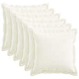 Cushion with Pillow HOUTEN 6 pcs White Faux Linen 934604