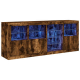 Sideboard with LED Lights Smoked Oak 164x37x67 cm 3209055