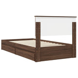 Storage Bed with Drawer Brown Oak 100 x 200 cm Engineered Wood 3410832