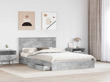 Storage Bed Concrete Grey 135 x 190 cm Engineered Wood 3409920