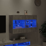 TV Wall Cabinet with LED Lights Concrete Grey 98.5x30x60.5 cm 837109
