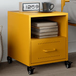 ZNTS Bedside Cabinet Mustard Yellow 36x39x43.5 cm Steel 846710