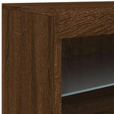 Sideboard with LED Lights Brown Oak 60x37x67 cm 836657