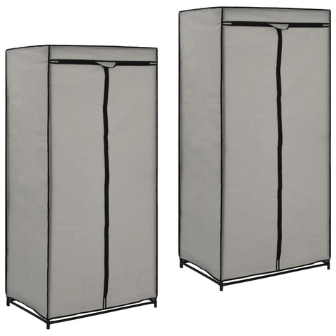 Wardrobes 2 pcs Grey 75x50x160 cm 282444