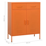 Storage Cabinet Orange Steel Medium Fully Extendable 336156