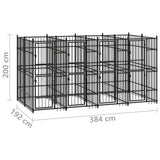 Outdoor Dog Kennel Steel 7.37 m 3097939