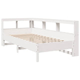 ZNTS Bookcase Bed without Mattress White 90x190 cm Solid Wood Pine 3324443