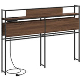 Storage Headboard with Shelf Brown oak 120 cm Engineered wood 859634