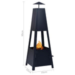 ZNTS Fire Pit Black 35x35x99 cm Steel 46648