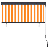 Outdoor Roller Blind 140x250 cm White and Orange 145969