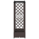 Raised Bed with Trellis and Roof Brown 207 x 40 x 126 cm PP 42032505