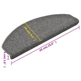 Stair Mats 15 pcs 65x24x4 cm Dark Grey Half Round Large 322369