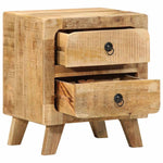 ZNTS Bedside Cabinet 2 pcs 40x32x46 cm Solid Wood Rough Mango 4104512