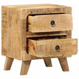 ZNTS Bedside Cabinet 2 pcs 40x32x46 cm Solid Wood Rough Mango 4104512