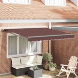 Retractable Awning Manual Brown 350x250 cm Fabric 3330245