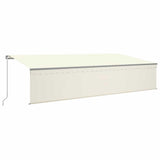 Manual Retractable Awning with Blind&LED 6x3m Cream 3069482