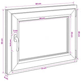 Basement Window RISOR 80 x 55 cm PVC and Glass 42047846