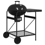 Outdoor Grill with Wheel Black 91 x 71 x 107 cm Metal 42003856