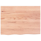 Table Top Light Brown 80x60x2 cm Treated Solid Wood Oak 3156359