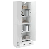 Cabinet Set 2 pcs High Gloss White Engineered Wood 3416776