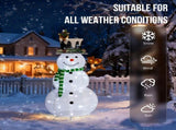 1.2M Lighted Snowman and Squirrel Christmas Yard Decorations, Pre-lit Pull Up Snowman with 120 White 86401112