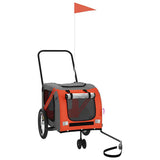 Pet Bike Trailer Orange and Grey Oxford Fabric and Iron 93893