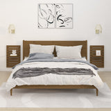 Wall-mounted Bedside Shelves 2 pcs Honey Brown Solid Wood Pine 824771