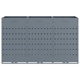 Wheelie Bin Storage for 3 Bins Light Grey 204 x 77.5 x 121.5 cm 3394749