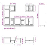 7 Piece Kitchen Cabinet Set Porto Concrete Grey Engineered Wood 3314785
