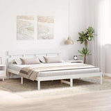 Bed Frame with Headboard White 180 x 200 cm Solid Pine wood 872153