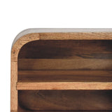 Oak-ish Floating Open Curve Bedside IN3429