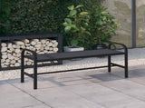 Garden Bench Black Steel,WPC Standard Durable Garden Bench 317137