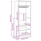 Wardrobe Artisian Oak 80x50x200 cm Engineered Wood 3307701