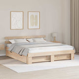 Bed Frame with Headboard Brown 180 x 200 cm Solid Pine Wood 3382265