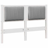 Upholstered Headboard White 120 cm Solid Pine Wood 879078