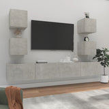 6 Piece TV Cabinet Set Concrete Grey Engineered Wood 3114265