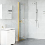 Walk-In Shower Wall Folding Gold 90 x 6.5 x 190 cm 42017971