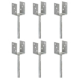 Fence Anchors 6 pcs Silver 8x6x30 cm Galvanised Steel 145314
