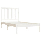 Bed Frame without Mattress White Solid Wood Pine 100x200 cm 3105151