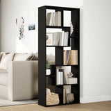 Room Divider Bookcase Black 67x25x161.5 cm Engineered Wood 858076