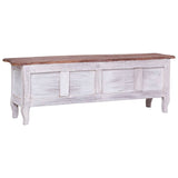 ZNTS TV Cabinet 120x30x40 cm White Solid Mahogany Wood 283902