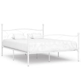 Bed Frame without Mattress with Slatted Base White Metal 180x200 cm 284452