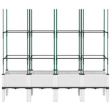 Garden Planter with Trellis White 160x40x142.5 cm PP 367964